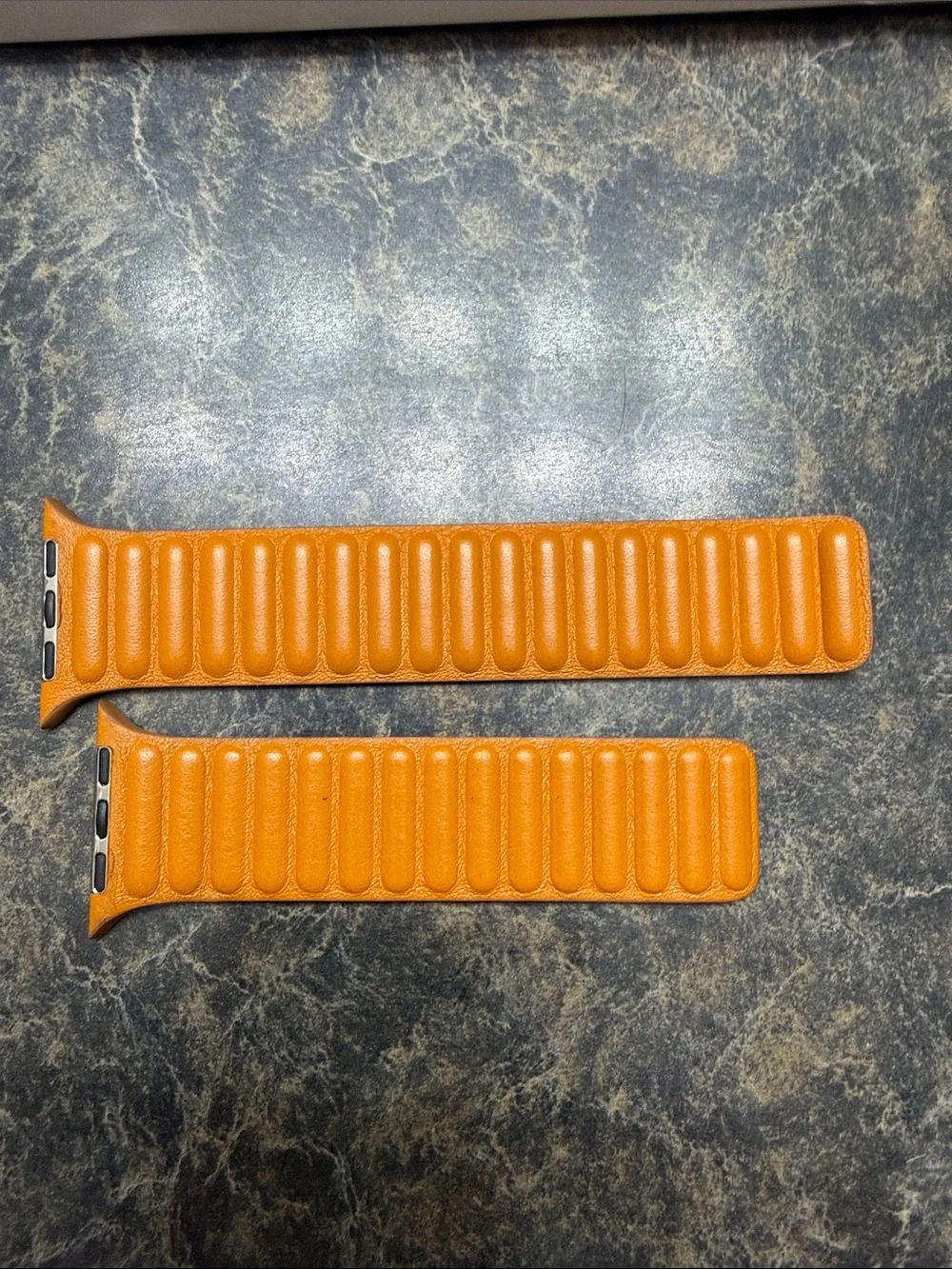 Apple Leather Link Band in Orange